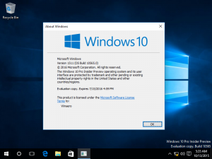 Windows 10 Build 10565 Winver